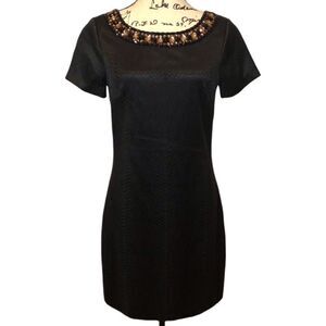 New Halo Embellished Black Dress, Nwt